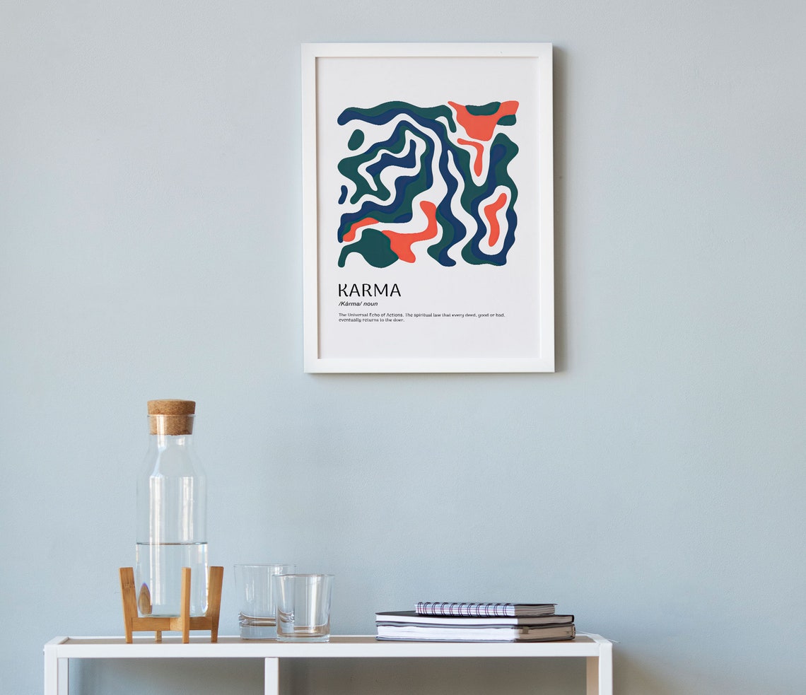 Karma Definition Abstract Art Spiritual Motivational Words Poster - Image 3