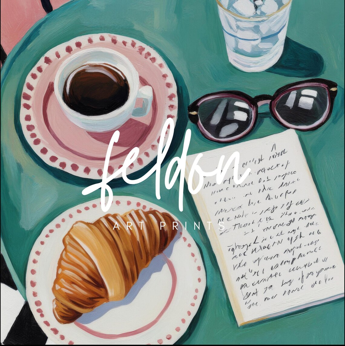 Food Spread Art Lunch With Friends Art Print Kitchen Wall Art Food Painting Colorful Wall Art Living Room Print - Image 2