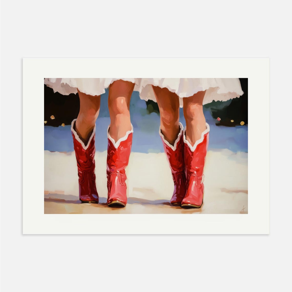 Red Cowgirl Boot Print Cute Girly Painting Trendy Dorm Decor Western Wall Cowgirl Aesthetic Xmas Southwest Art 733 - Image 2