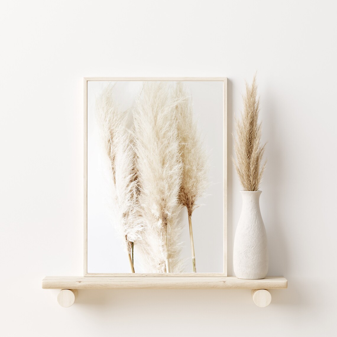 Pampas Grass Print Neutral Art Botanical Prints Photo Modern
