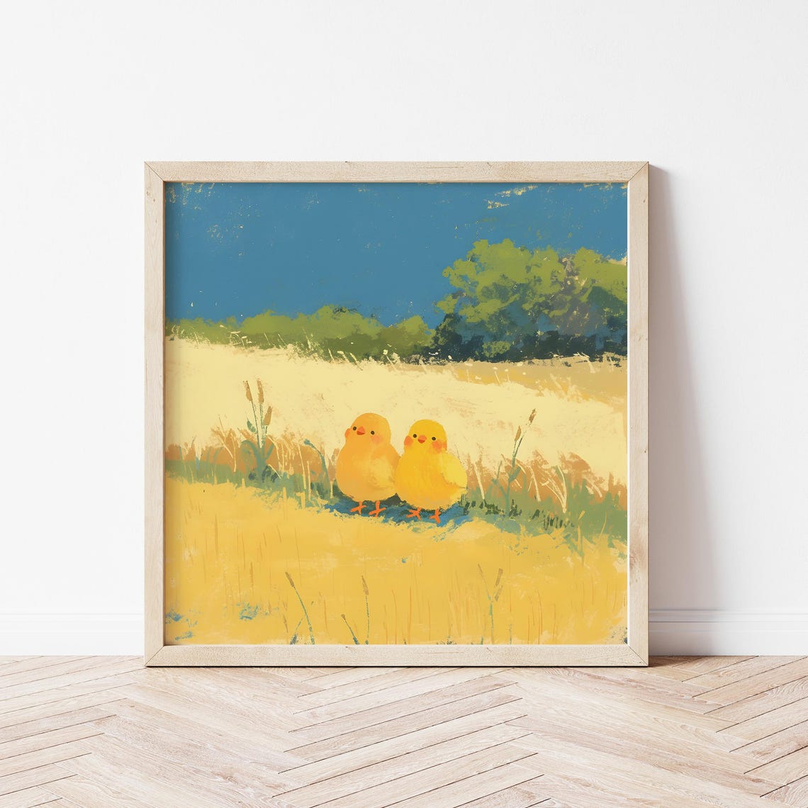 Lovely Chick Friends Illustration Of Cute Chick Nursery Print Of Chicks Friends Gifts Of Chick Wall Dcor Of Chick Poster Of Chick Wall Art