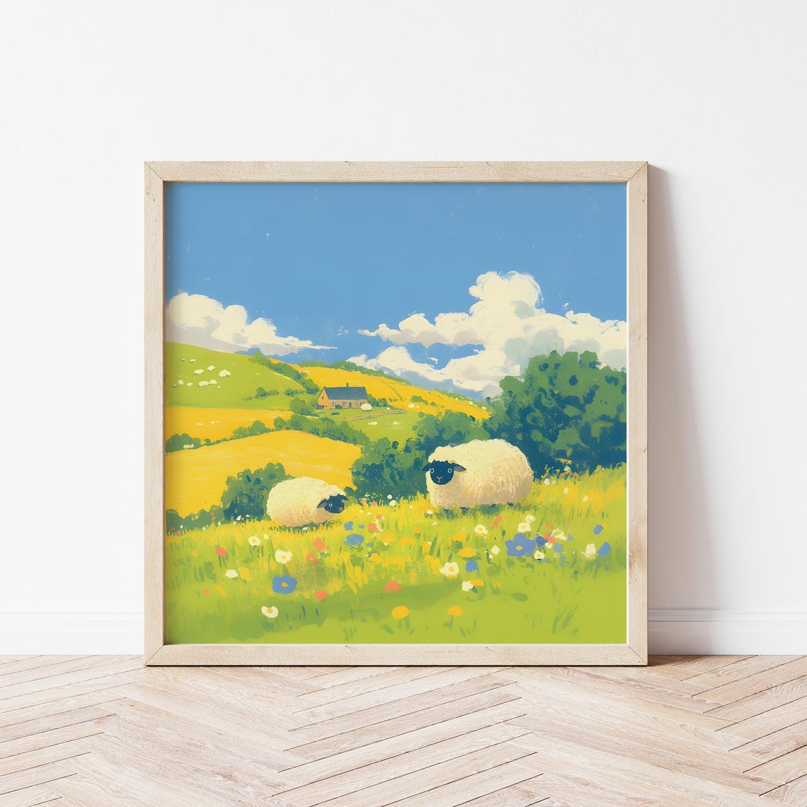 Blacknose Sheep Art Print, Nursery Animal Decor