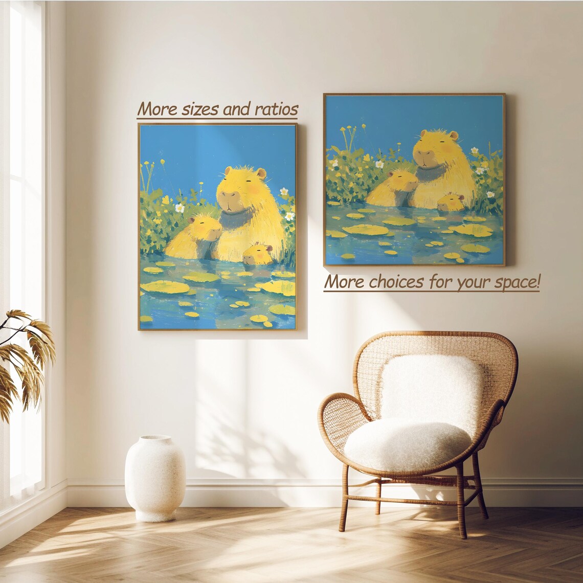 Capybara Family Illustration, Gender-Neutral Nursery Art Print - Image 2