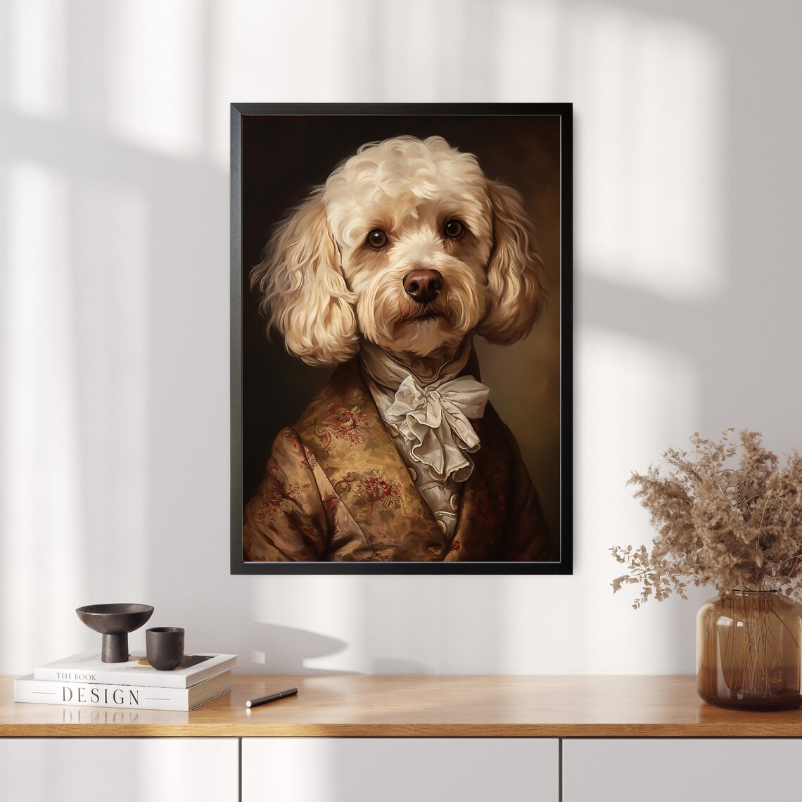 Regal Cream Curly Coated Dog Baroque Renaissance Portrait Poster - Image 5