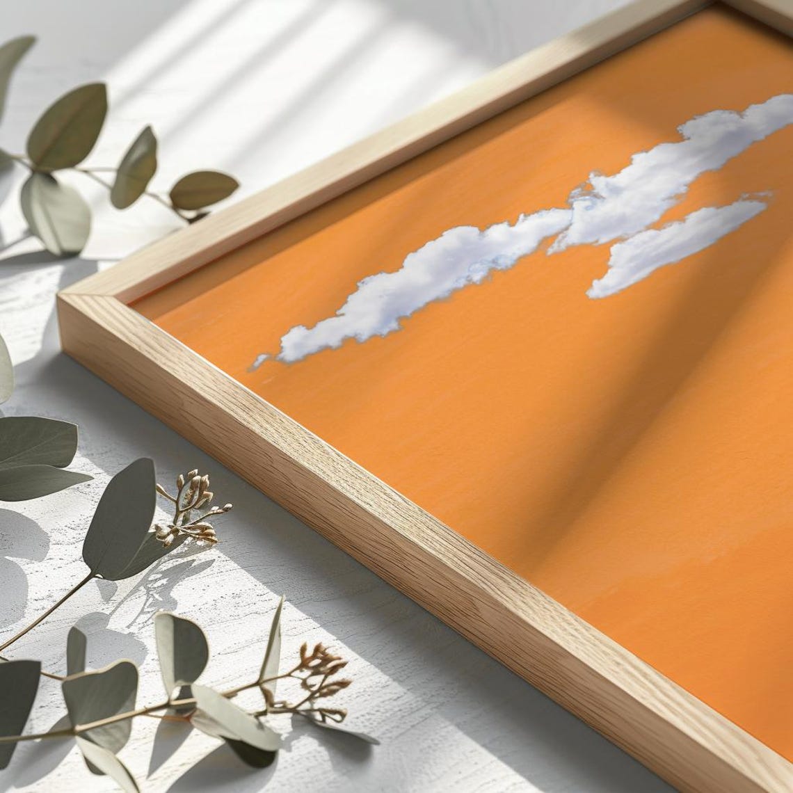 Minimalist Mustard Yellow Cloud Abstract Sunshine Modern Wall Art - Image 2