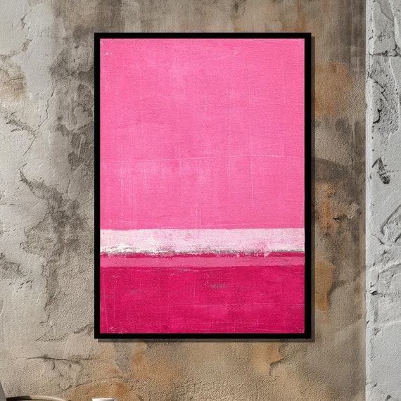 Mark Rothko Inspired Abstract Pink Canvas Minimalist Color Field Painting With Soft Hues Of And White Modern Wall Art