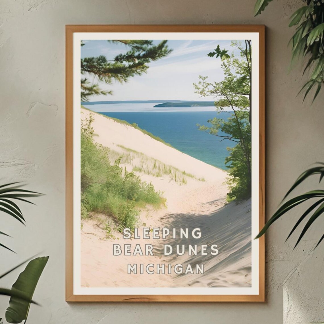 Sleeping Bear Dunes Michigan Sand Dunes Lake Michigan View Poster