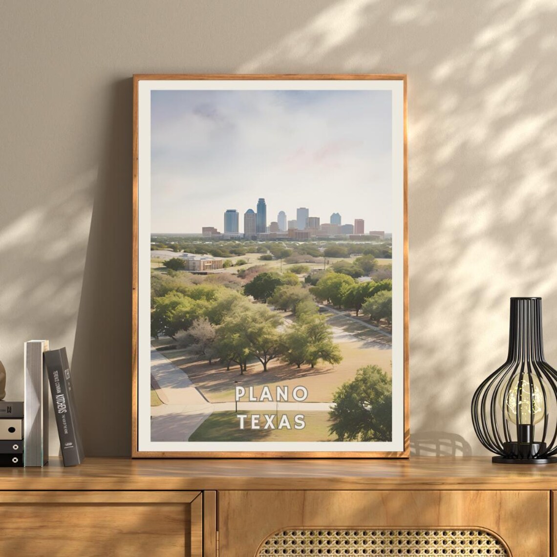 Plano Texas Skyline, Modern Urban Texas Travel Poster - Image 3