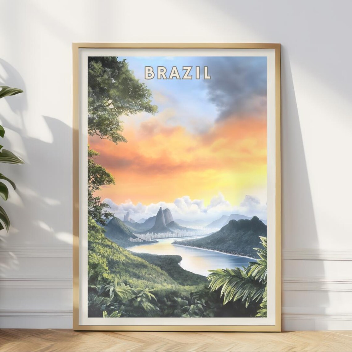 Brazil Poster, Rio De Janeiro Sugarloaf Mountain