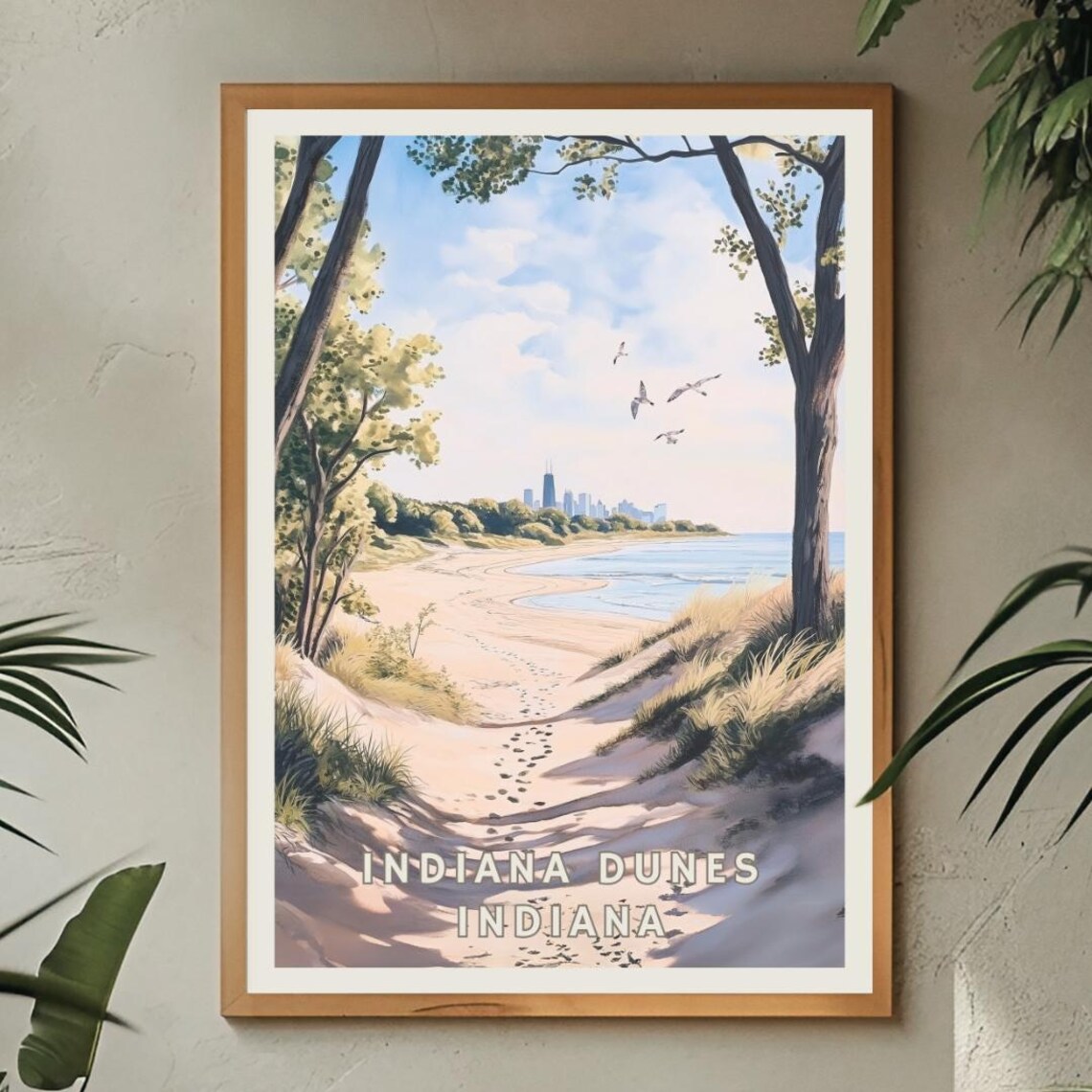 Indiana Dunes National Park Travel Poster, Lake Michigan - Image 2