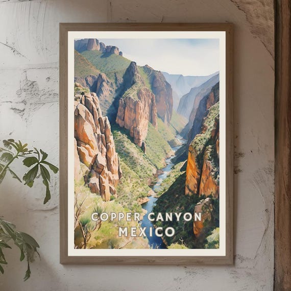 Copper Canyon Mexico Poster Mexican Canyon Print Mexico Travel Wall Art Adventure Travel Print Desert Decor Nature Landscape Home Decor