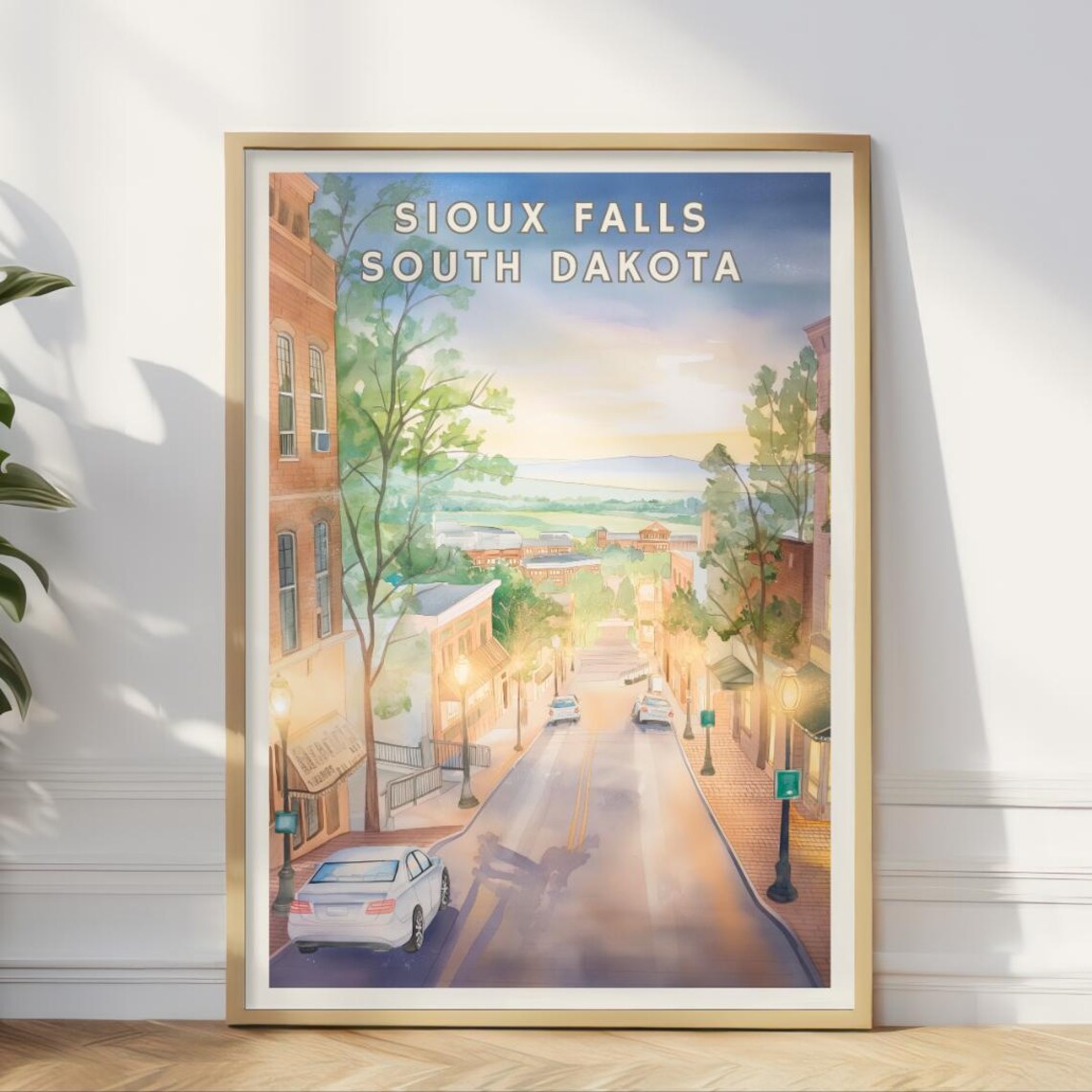 Sioux Falls South Dakota, Historic Downtown Travel Poster