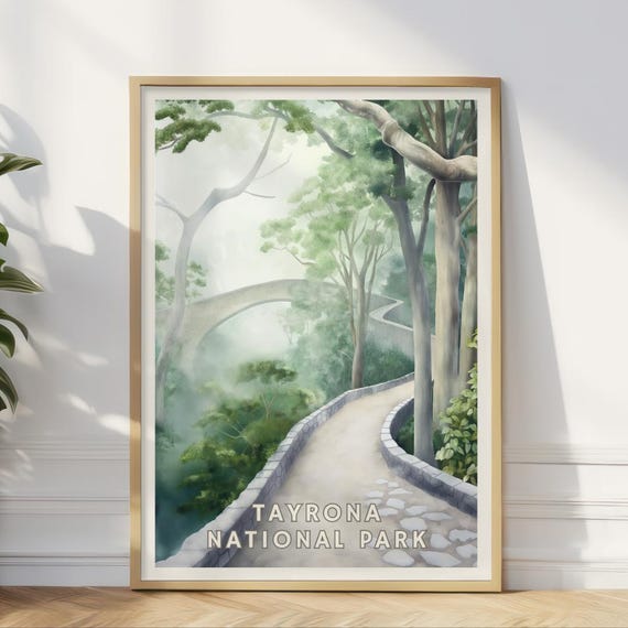 Tayrona National Park Poster Colombia Jungle Trail Wall Art Tropical Forest Landscape Print South America Travel Decor Home Office Art