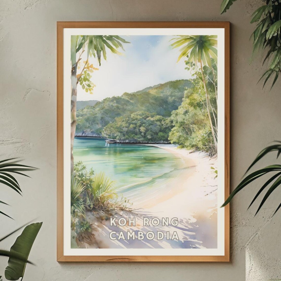 Koh Rong Cambodia Travel Poster, Tropical Beach - Image 3