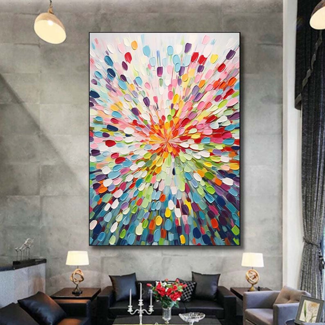 Colorful Radial Burst Flower Petal Kaleidoscope Abstract Poster - Image 6