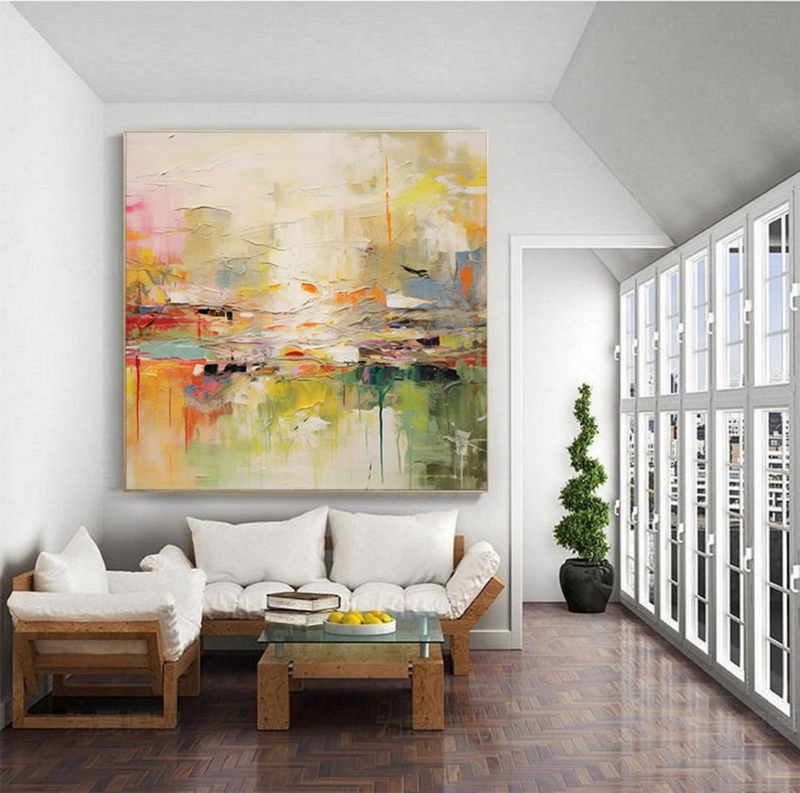 Colorful Abstract Art Print, Modern Living Room - Image 2
