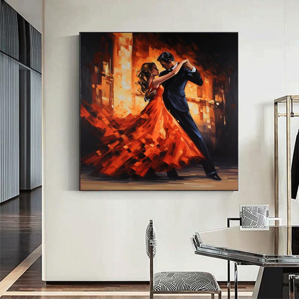Romantic Dancing Couple Red Dress Tango Passion Dance Poster - Image 6