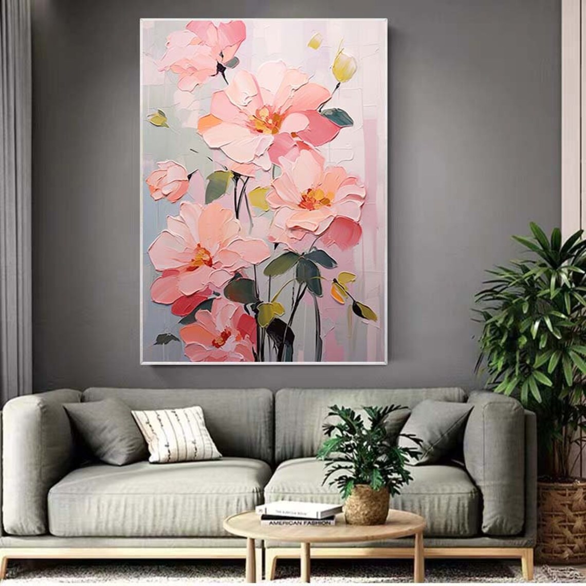 Abstract Pink Flower Art Print, Boho Wall Decor - Image 6