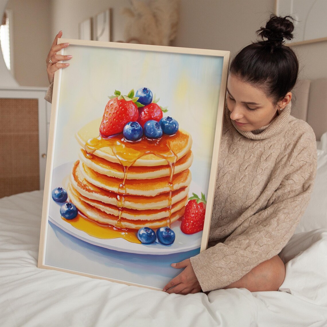 Pancake Art Print, Contemporary Dining Room Decor - Image 2