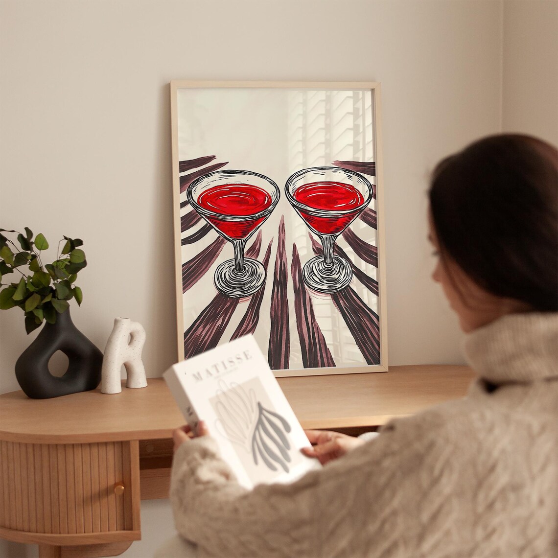 Modern Cocktail Glasses Abstract Pop Art Print - Image 5