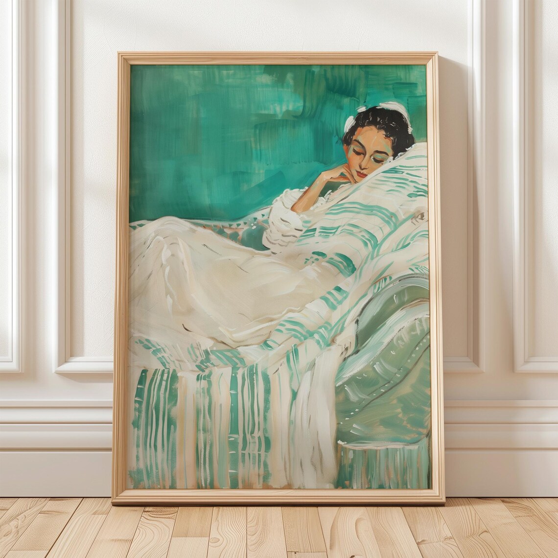Sleeping Woman, Minimalist Bedroom Decor Poster