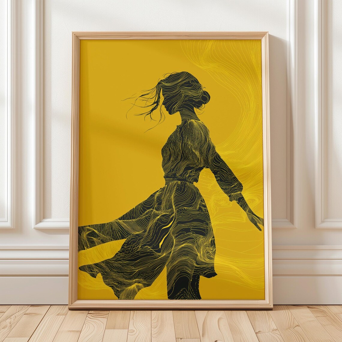 Silhouette Woman Art Print, Abstract Figurative