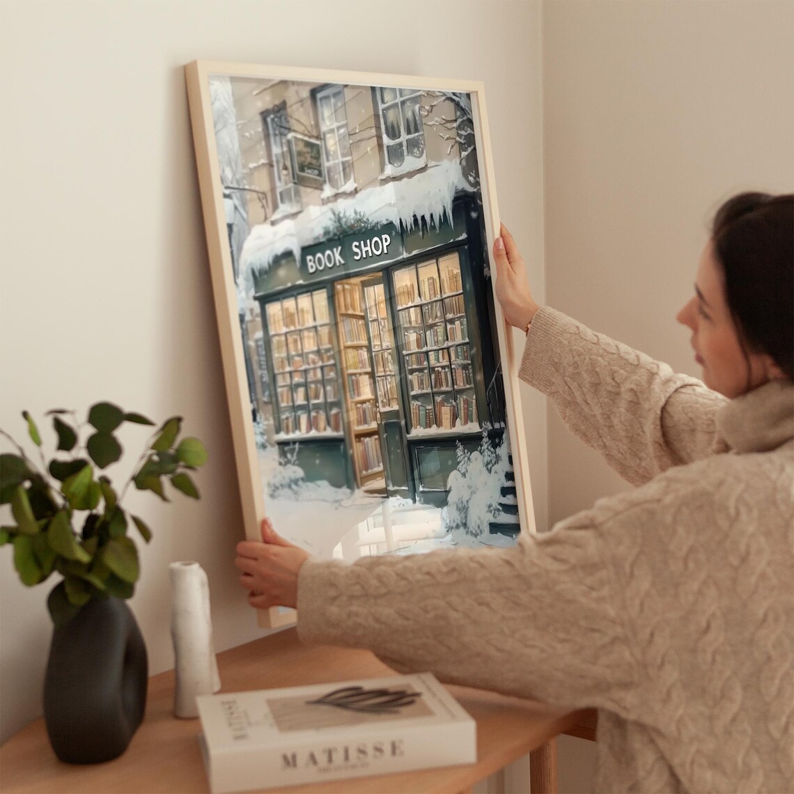 Vintage Winter Bookshop Christmas Reading Nook - Image 2