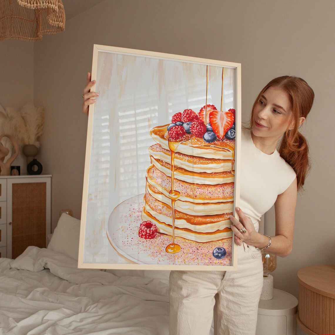 Berry Pancake Art Print, Colorful Foodie Decor - Image 4