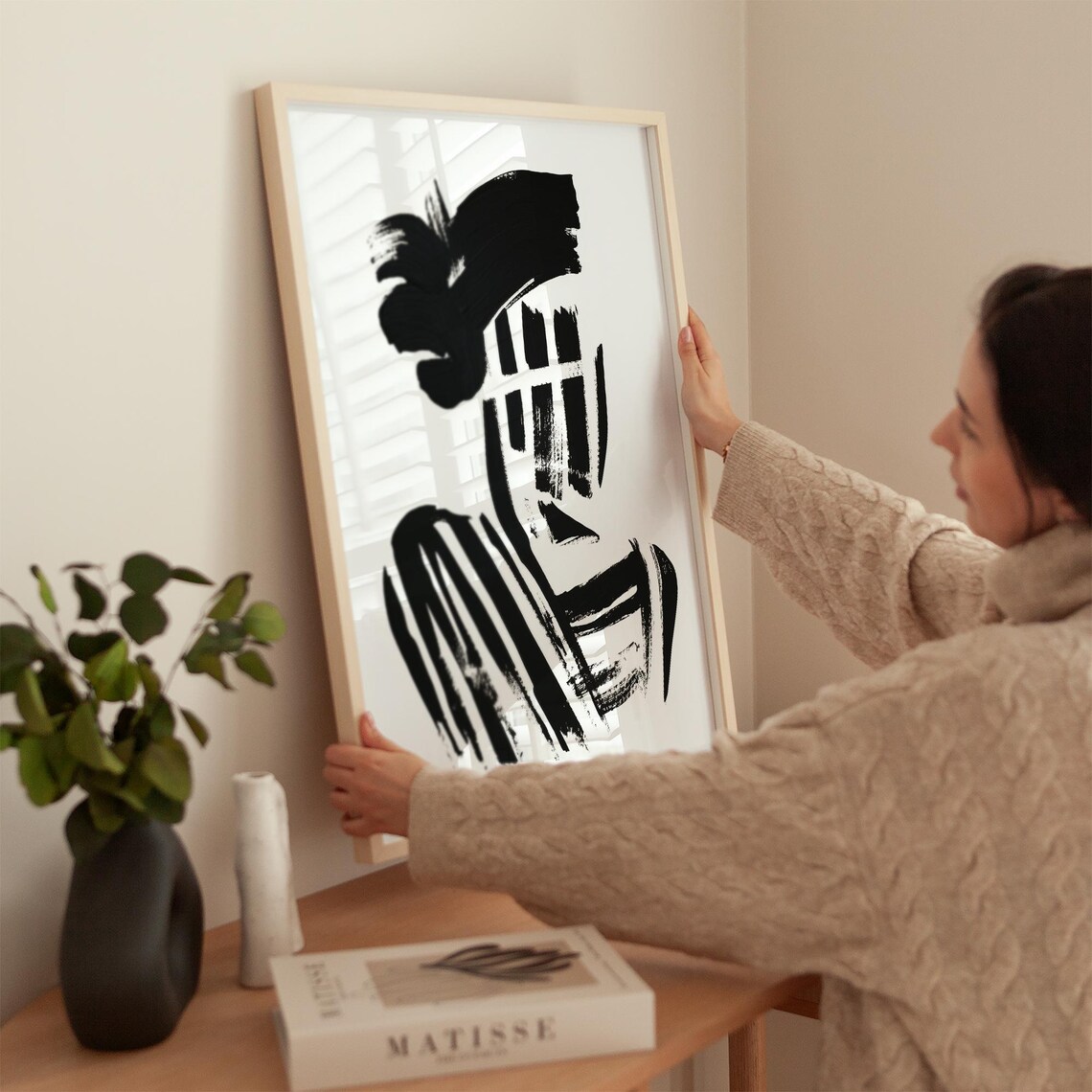 Abstract Brush Stroke Art, Minimalist Wall Art - Image 3