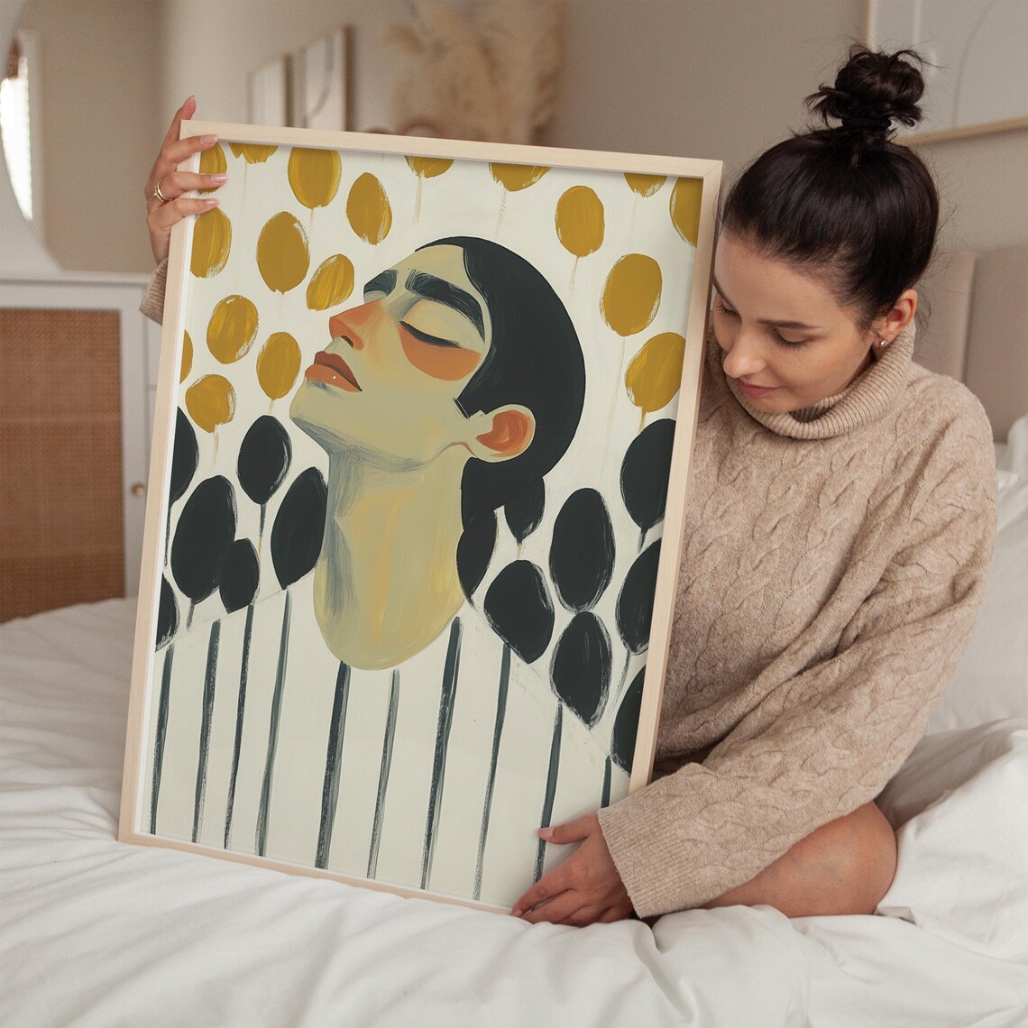 Dreamy Modern Man In Golden Abstract Forms - Image 2