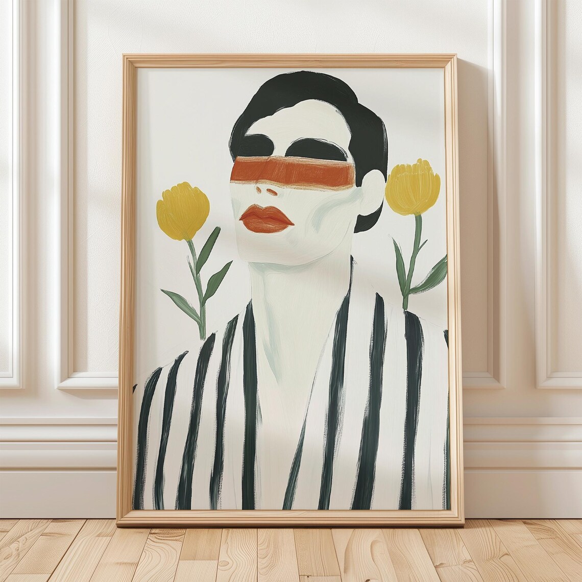 Abstract Men Print, Minimalist Contemporary Portrait