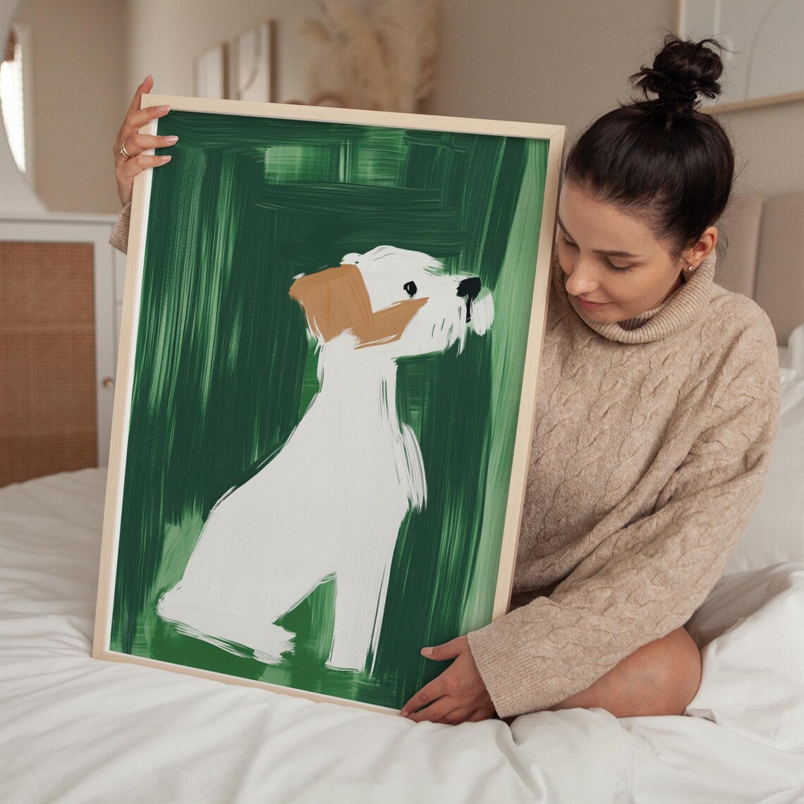 Minimalist Dog Portrait, Modern Pet Illustration