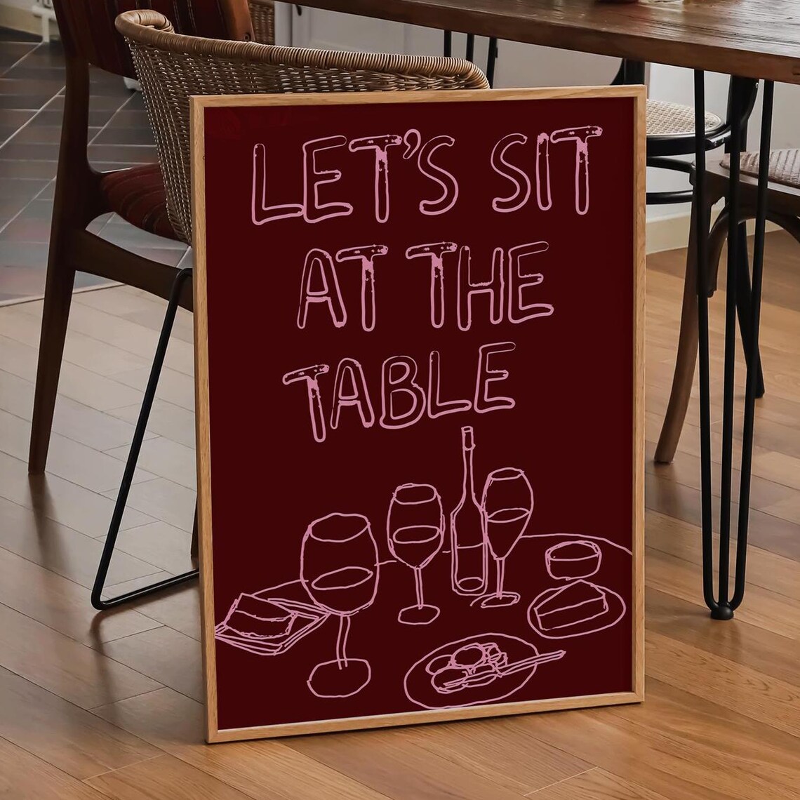 Kitchen Wall Art, Bold Typography Poster