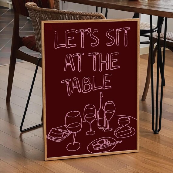 Kitchen Wall Art, Bold Typography Poster