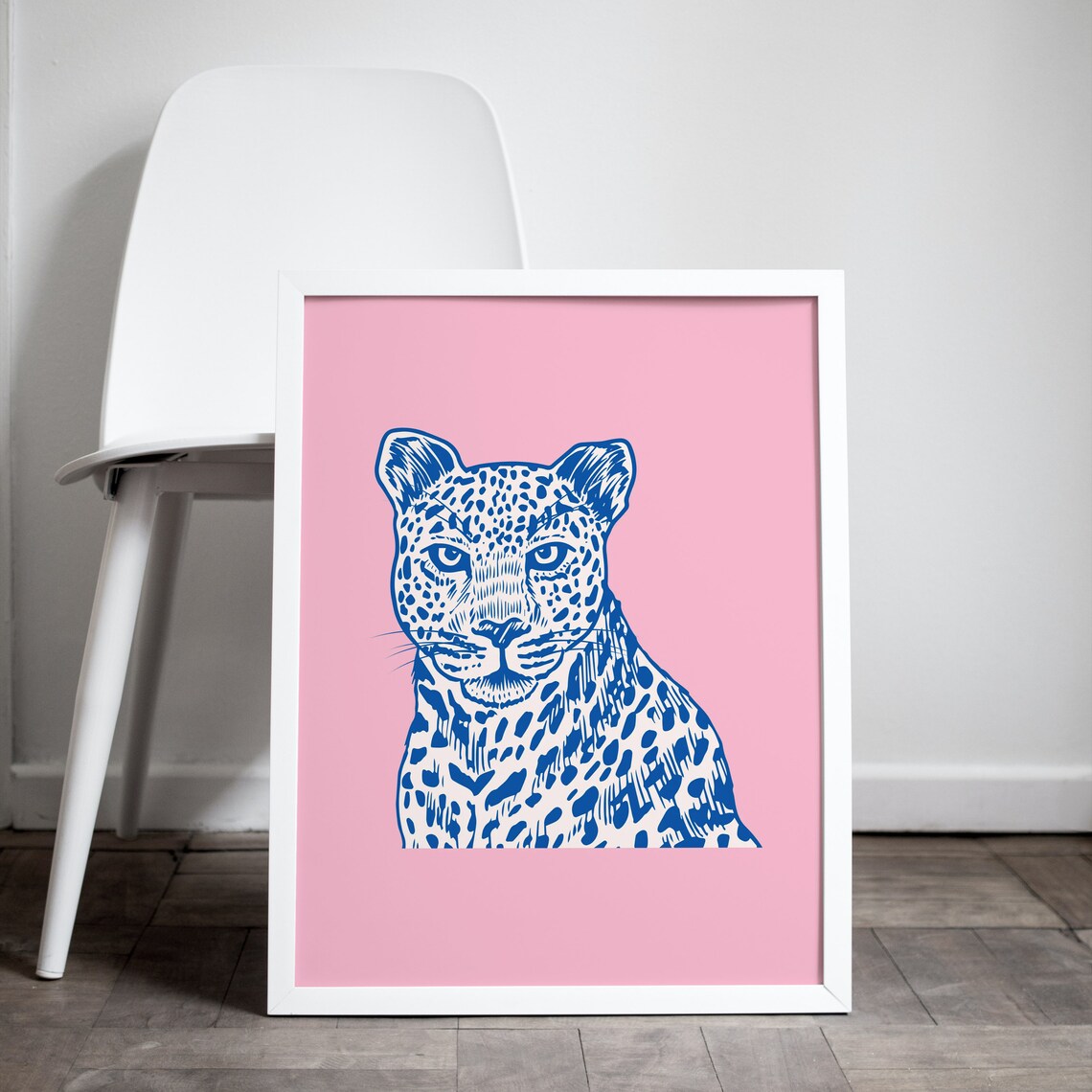 Y2K Colorful Retro Leopard Animal Bedroom Art Print