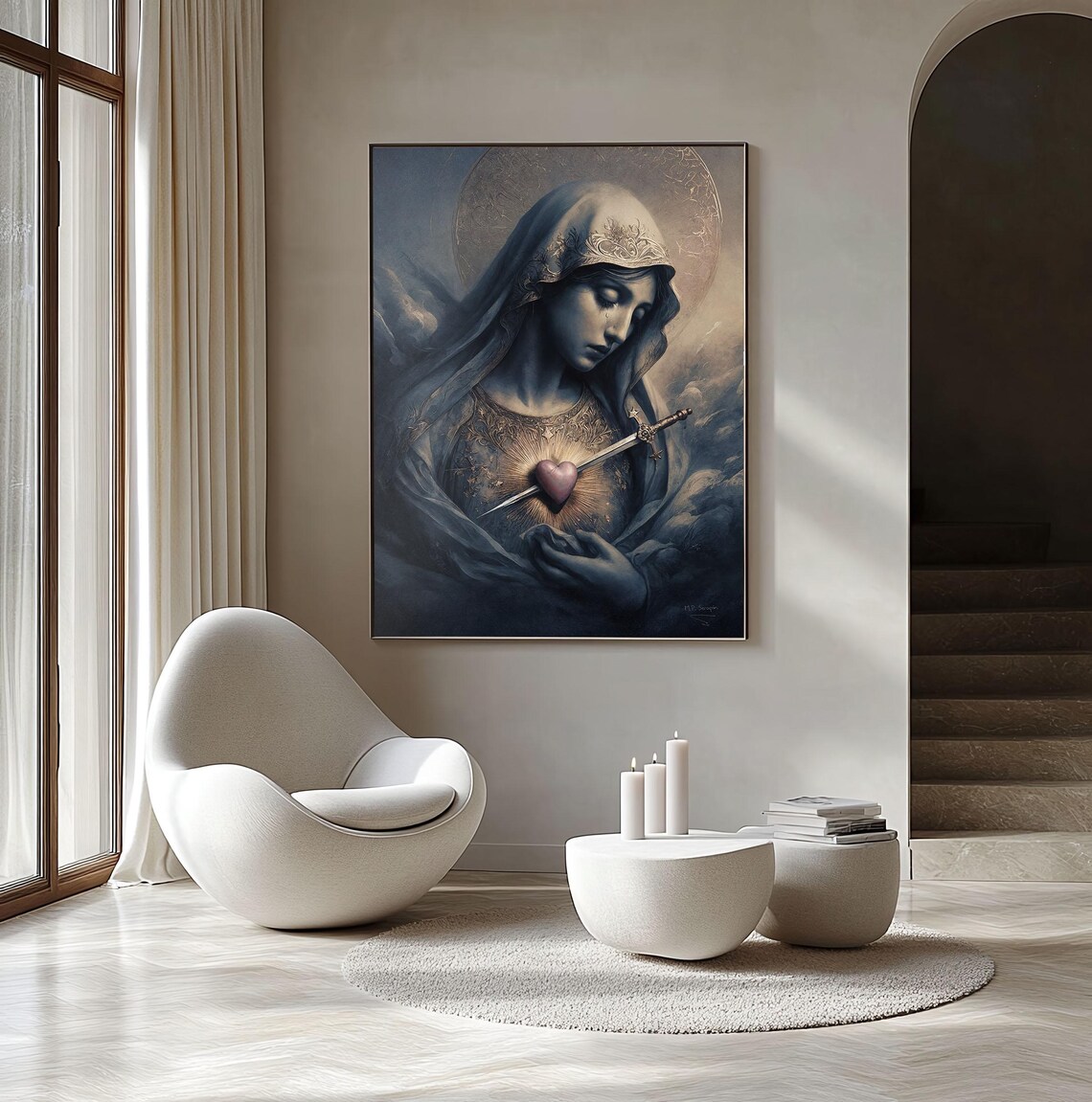 Mater Dolorosa Our Lady Of Sorrows Pierced Heart Dark Moody Gothic Poster - Image 2