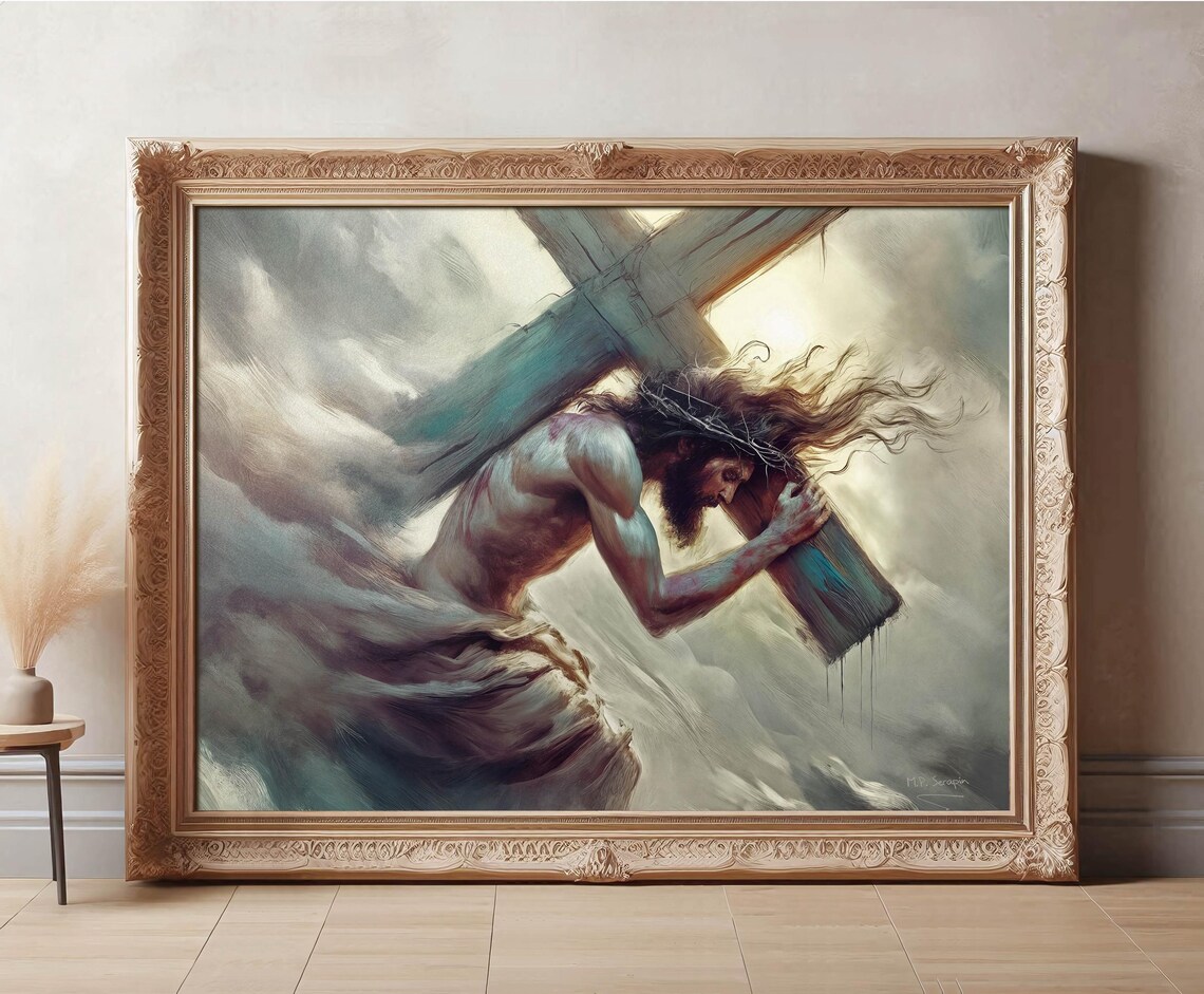 Carrying of the Cross Jesus Passion Art Print - Image 2