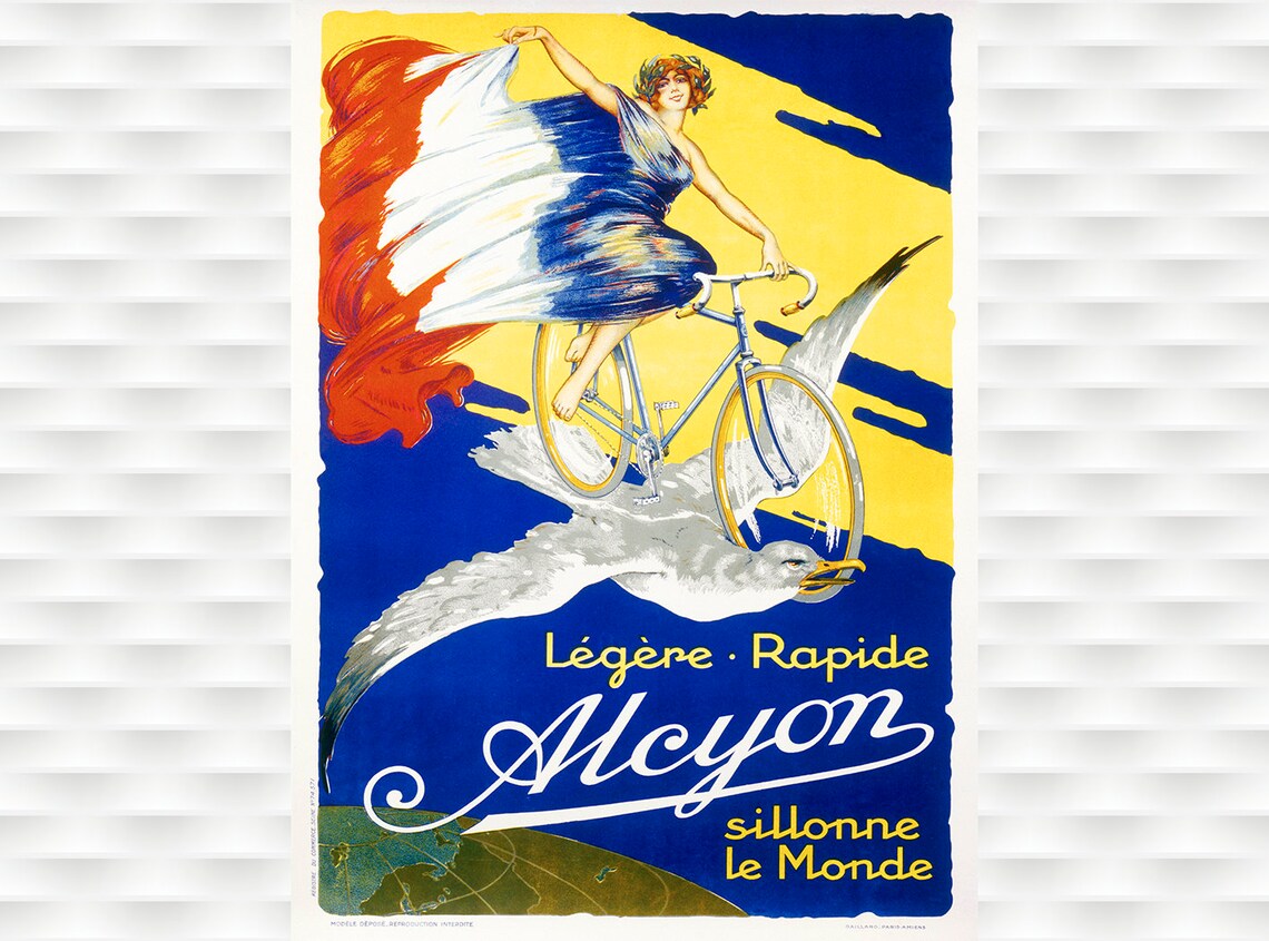 Alcyon Bicycle Legere Rapide Classic French Vintage Ad Art Poster