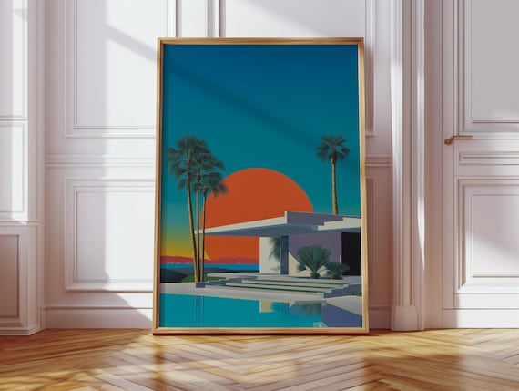 Palm Springs Sunset Interiors, Retro Poster
