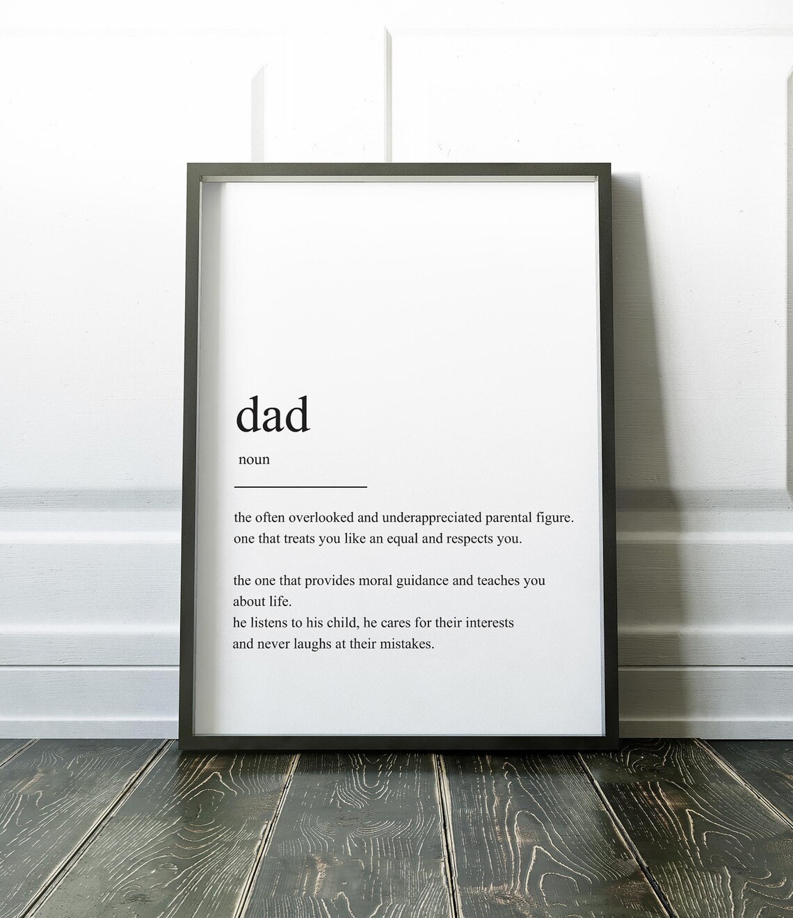 Father Definition Print, Minimalist Typography Art