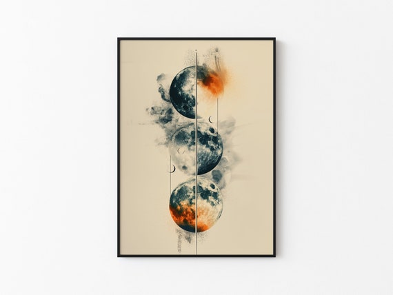 Lunar Abstract Moon Japandi Minimalistic Style Instant Moon Art Poster Versatile Sizes Print 6
