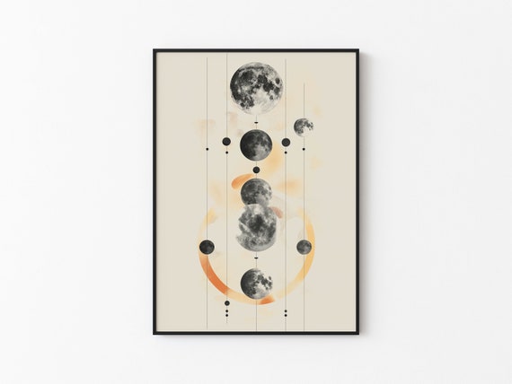 Lunar Abstract Moon Japandi Minimalistic Style Instant Moon Art Poster Versatile Sizes Print N15