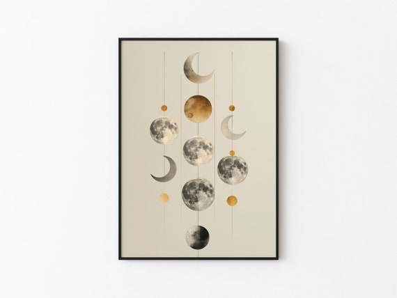 Lunar Abstract Moon Japandi Minimalistic Style Instant Moon Art Poster Versatile Sizes Print N18