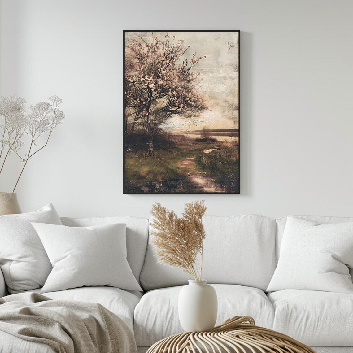 Vintage Inspired Spring Tree By The Lake Art Print - Image 5
