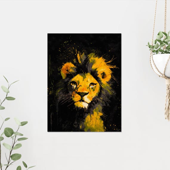 Regal Lion Wall Art Bold King Of The Jungle Print Framed Or Majestic Wildlife Decor Powerful Lion Portrait Mufasa Art Piece