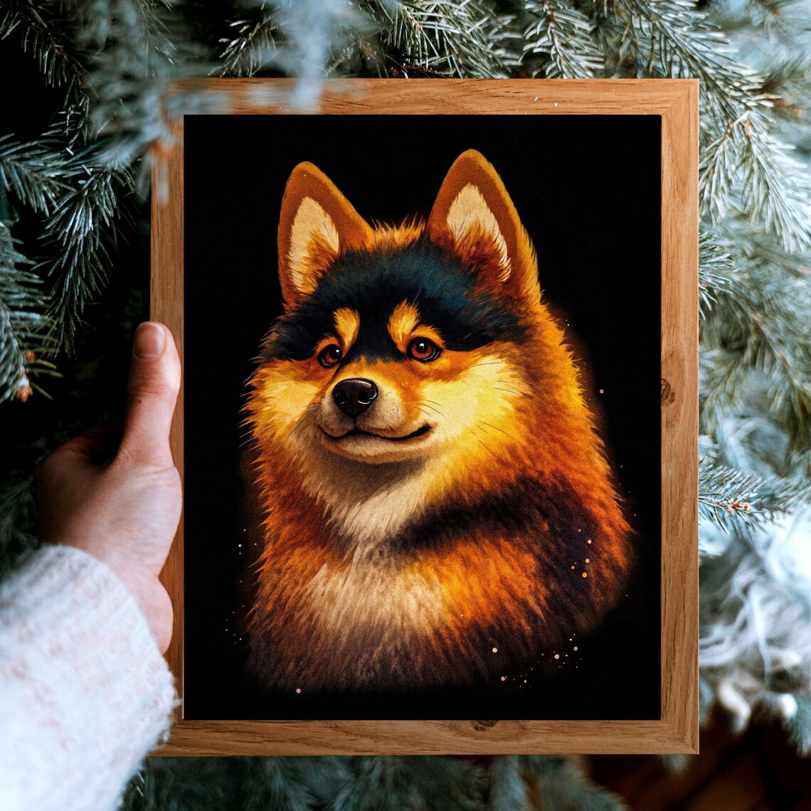 Finnish Lapphund Puppy Blue Eyed Nordic Spitz Dog Portrait Poster - Image 6