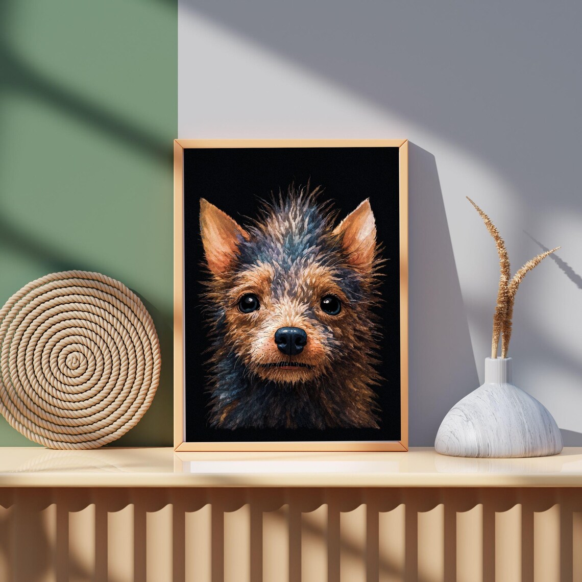 Yorkshire Terrier Puppy Close Up Big Eyes Dog Portrait Poster - Image 3