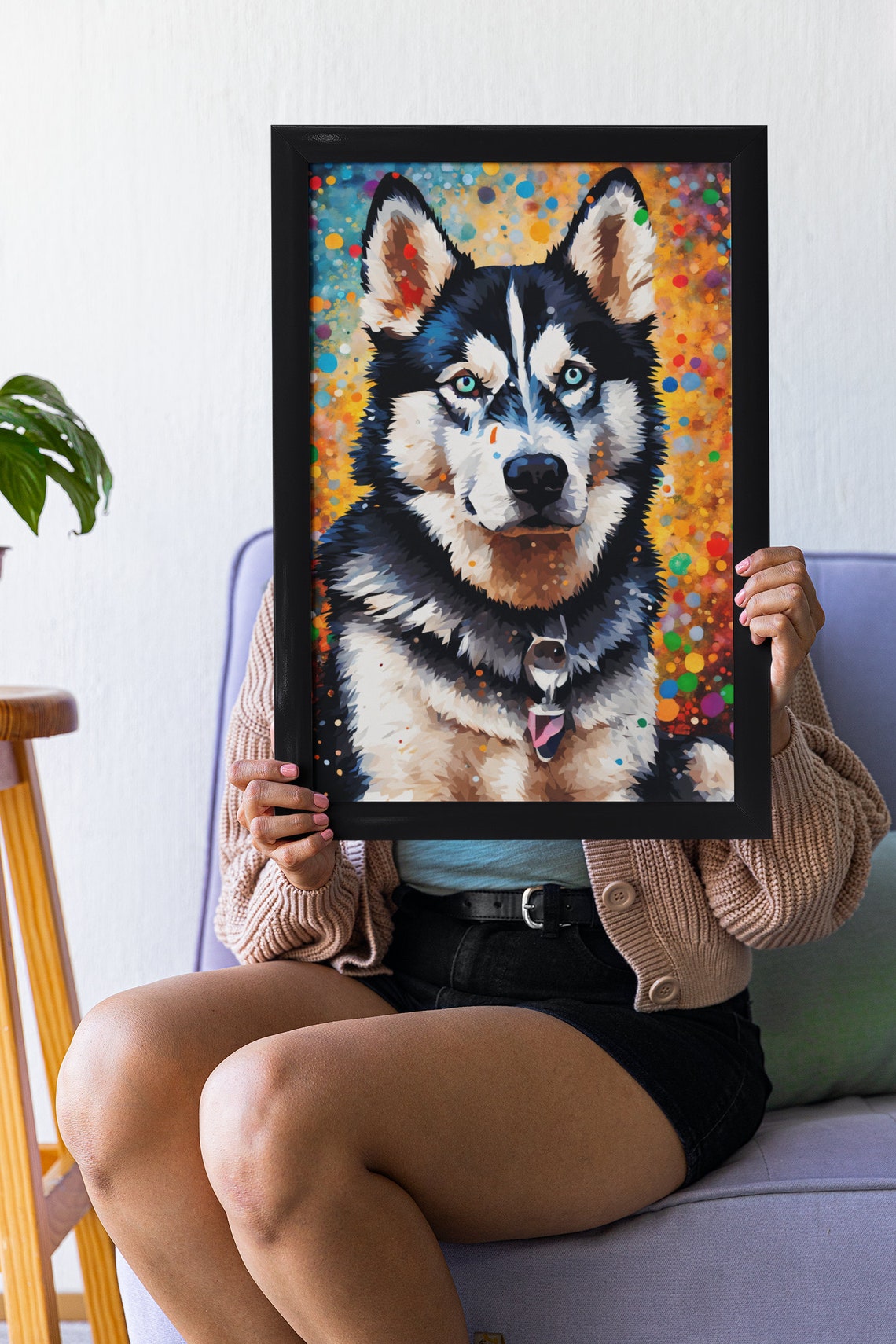 Siberian Husky Photo Print Colorful Husky Portrait Husky Dog Wall Art Colorful Husky Picture Husky Home Decor Dog Art Print Cute Dog - Image 4