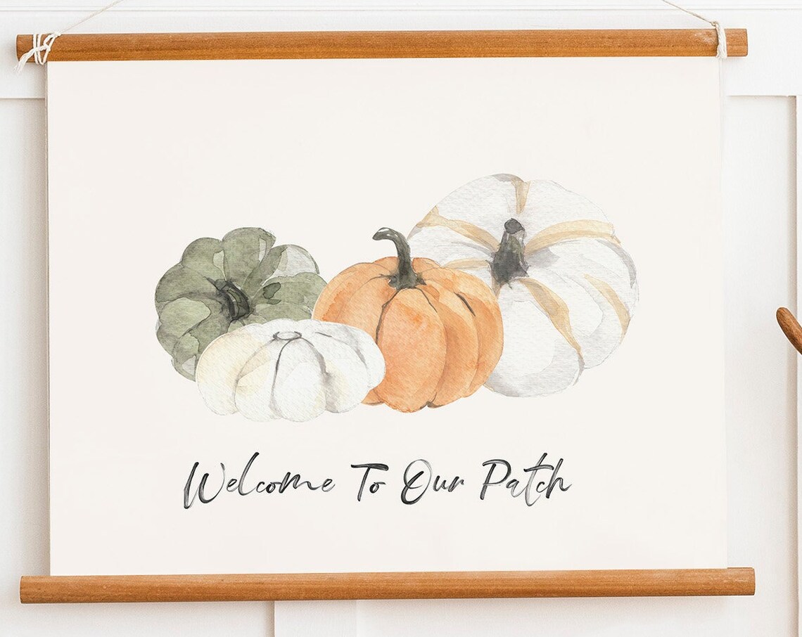 Watercolor Pumpkins Quartet Elegant Autumn Harvest Decor Poster - Image 2