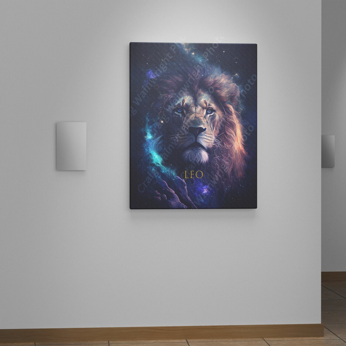 Leo Zodiac Cosmic Lion Starry Galaxy Night Sky Space Art Poster - Image 4